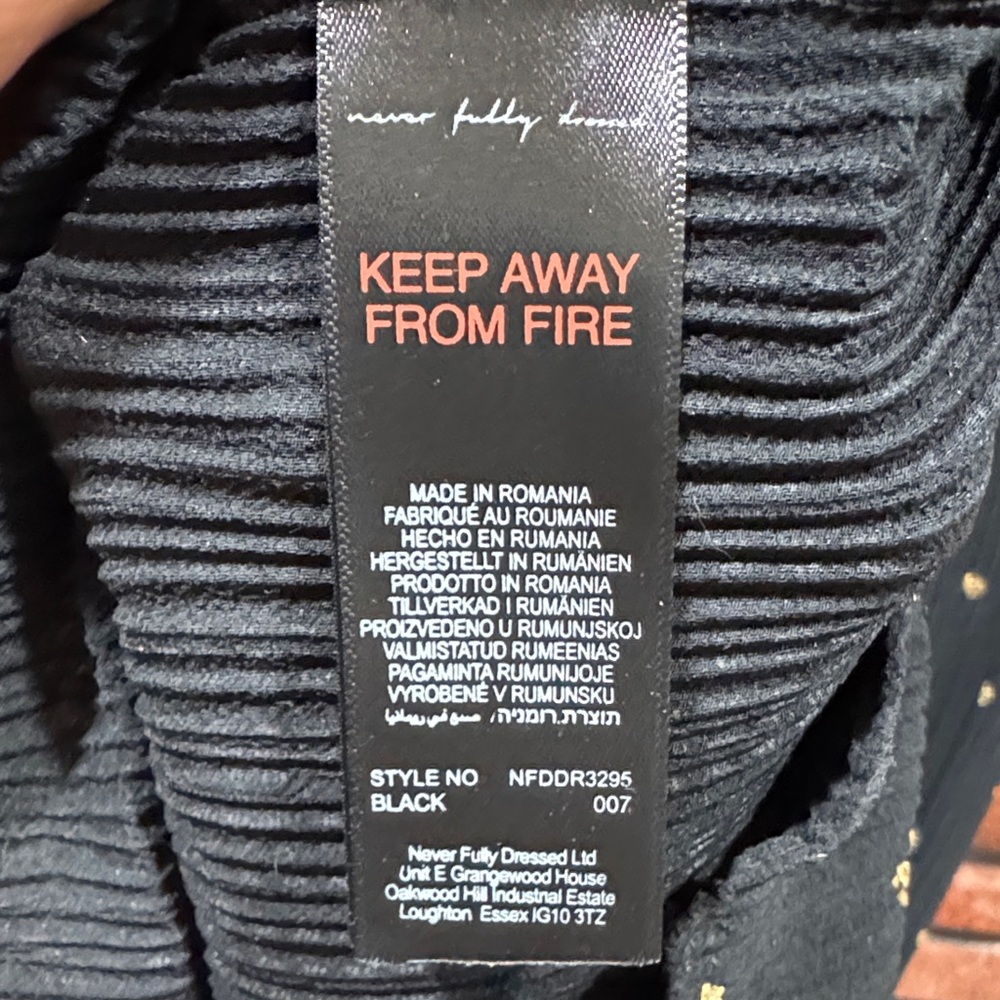 Never Fully Dressed Black Midi Dress with Gold Dot Print - Picture 15 of 16